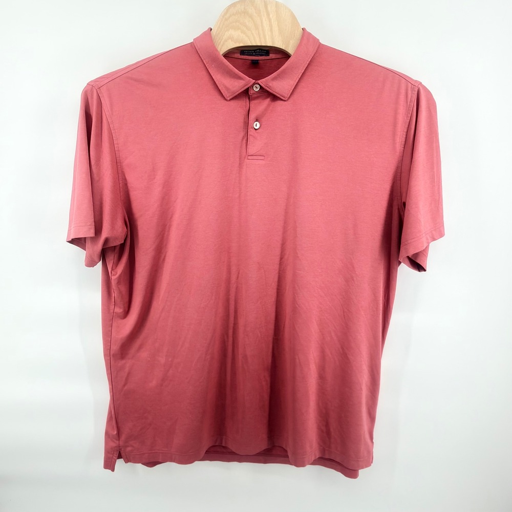 Peter Millar Crown Crafted Polo Shirt XXL Men Pink Short Sleeve Blend Golf Sport